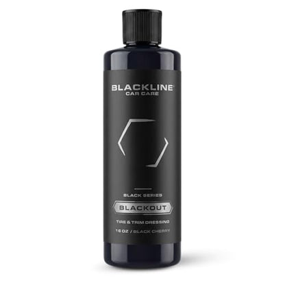 Blackline Car Care - Blackout Trim & Tire Dressing - Best Tire Shine No Sling Formula - Water Based Protection for Car Tires & Trim - Safe for Cars, Trucks, SUVs & More - 16 fl oz - size: 16 fl oz