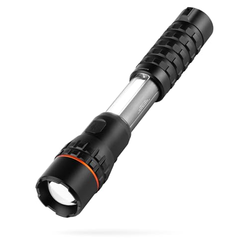 NEBO SLYDE KING Flashlight | High Lumens, Rechargeable COB Work Light & LED Flashlight, Waterproof, Magnetic Base, Great for Camping & Hunting, Includes Charging Cable - color: Black