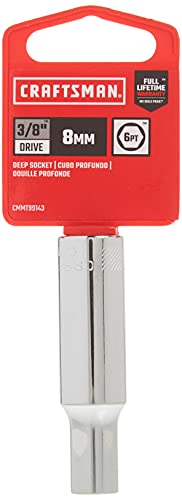 CRAFTSMAN Deep Socket, Metric, 3/8-Inch Drive, 8mm, 6-Point (CMMT99143) - size: 8 MM