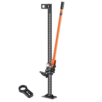 VEVOR Farm Jack 48 inch Utility High Lift, 7000 lbs Capacity Ratcheting Off Road Jeep Jack, Heavy for Tractor, Truck, SUV, Bumper Lift, Orange - size: 4.52" x 7.08" x 48.22"