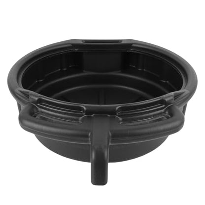 Spill Proof 10L Plastic Oil Drain Pan, Black Anti Splashing Motor Oil Catcher Pan for Home Work Shop, Lightweight and Easy to Handle