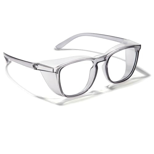 LianSan Oversize Anti-Fog Safety Glasses for Nurses, Z87.1 Certified Goggles for Women, Square UV Protection - color: Light Grey