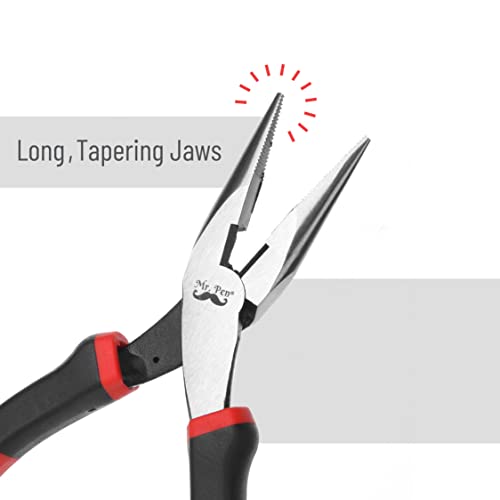 Mr. Pen- Needle Nose Pliers, 7 Inch, Long Nose Pliers | Needle Nose Pliers Tool, Pliers Needle Nose, Long Nose Pliers with Cutter, Wire Wrapping, Crafts, Jewelry Making Supplies