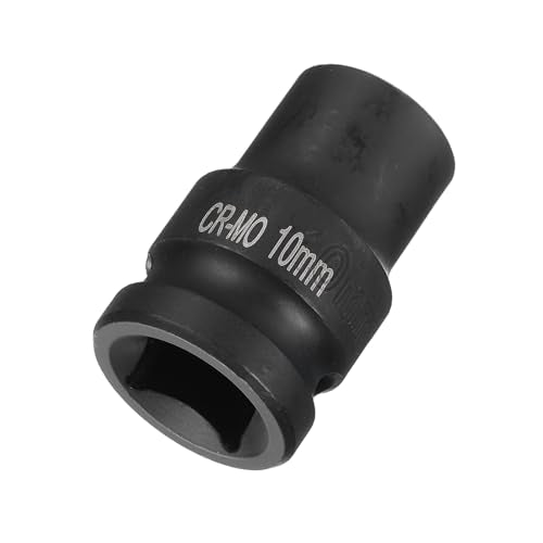 HARFINGTON 4 Point Square Socket 1/2" Drive 10mm Metric Square Impact Socket CR-MO Blackening Standard Wheel Sockets Pneumatic Socket Tool for Auto Repair Mechanical Maintenance Home Use - size: 10mm