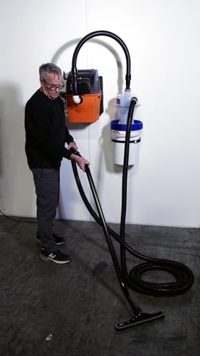 Cen-Tec Systems Commercial Vacuum Attachment Kit with Telescopic S-Wand and 14" Natural Fill Floor Brush