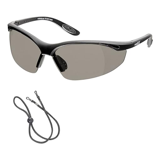 voltX CONSTRUCTOR Smoke Full Lens Reading Safety Glasses +2.0 Dioptre | ANSI Z87.1+ & CE EN166F certified. UV400 anti-fog smoke lenses. Wraparound design with adjustable safety cord. - color: Smoke, size: +2.0 Dioptre