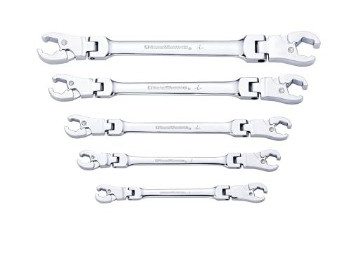 GEARWRENCH 5 Pc. Ratcheting Flex Head Flare Nut Wrench Set, SAE - 89100 - style: 5 Piece SAE