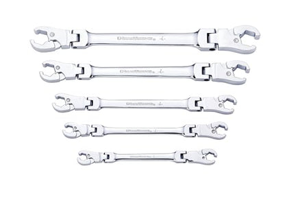 GEARWRENCH 5 Pc. Ratcheting Flex Head Flare Nut Wrench Set, SAE - 89100 - style: 5 Piece SAE