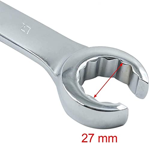 Heyiarbeit Flare Nut Wrench, 24mm x 27mm Metric Double Open End, 1Pcs - size: 24*27mm, style: 1PC