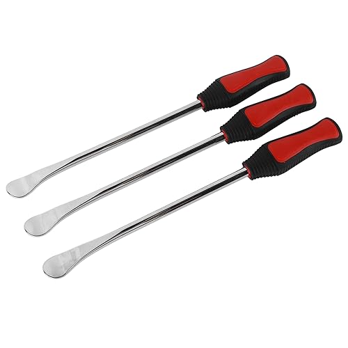 Motorcycle Bikes Tire Spoon Lever Kit, Protective Cover Valve Cores, Steel Spoon Set for Tire Changing Removal, Good Steel Polyurethane