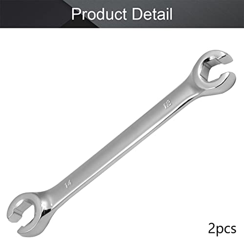 Utoolmart Flare Nut Wrench, 12mm x 14mm Metric Double Open End, 2Pcs - color: 2pcs, size: 12x14mm
