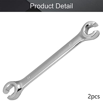 Utoolmart Flare Nut Wrench, 12mm x 14mm Metric Double Open End, 2Pcs - color: 2pcs, size: 12x14mm