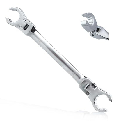 Flex Head Flare Nut Wrench 15 * 17mm Metric Double Flexible Flare Nut Line Wrench Flex Tools 40Cr for Automotive Repairs Plumbing Repairs - style: 15*17mm