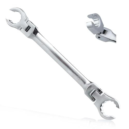 Flex Head Flare Nut Wrench 15 * 17mm Metric Double Flexible Flare Nut Line Wrench Flex Tools 40Cr for Automotive Repairs Plumbing Repairs - style: 15*17mm