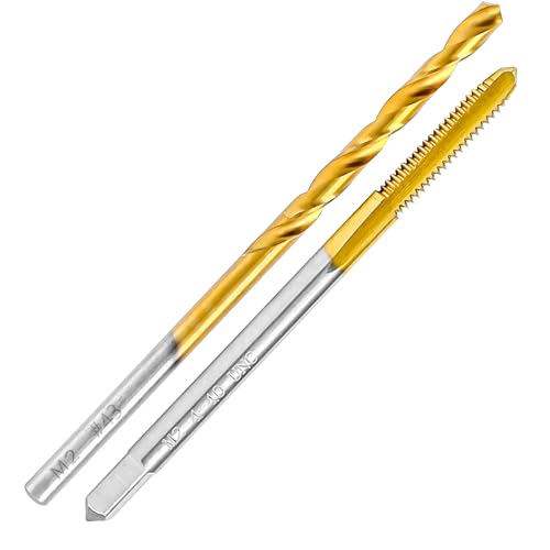 4-40 UNC Tap and #43 Drill Bit Kit for Metal, M2 HSS Drill and Tap Set | Combination of Drill and Tap Kit for Metal - size: 4-40 UNC Tap - #43 Drill