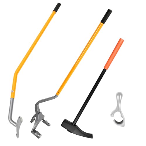 Tire Hammer Bead Breaker & Mount Demount Tool Set for 22.5-24.5 Semi Truck Bus Tires, Manual Tubeless Tire Changing Kit w/ Duck-Billed Wedge, 3-Piece Lever, Bead Keeper - Heavy Duty for Car Repair