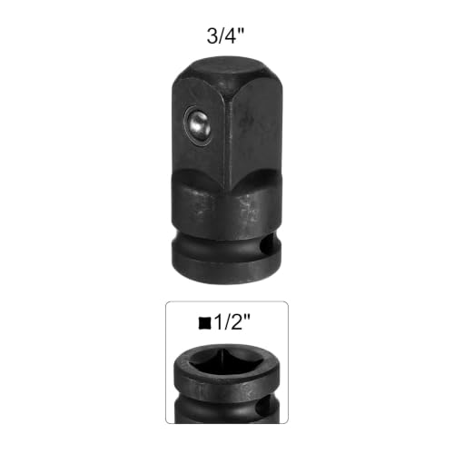 uxcell Impact Socket Adapter 1/2" CR-MO Steel Impact Adapter 1/2 to 3/4 for Impact Driver Air Impact Wrenches Ratchets