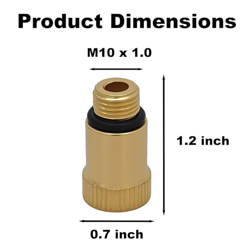 10mm Tester Spark Plug Adapter Compression Tester Adapter Engine Diagnostic Tool for Petrol Cylinder Leak Down, 2 Pcs (M10x1) - size: 10MM