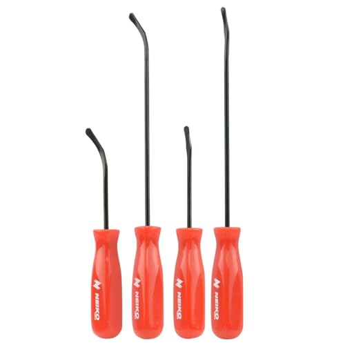 NEIKO 20758A O-Ring Pick Set, 4 Piece Automotive Pick Set, Seal Puller Pick and Hook Set for O-Rings - style: O-Ring Picks