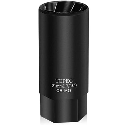 Topec 21MM Deep Lug Nut Extractor Socket - 1/2" Drive Stripped Bolt Nut Remover - size: 21mm