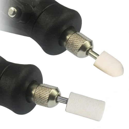 100 Pcs Bullet Shape Wool Felt Polishing Bits, 1/8'' Shank Cone and Cylinder Shape Wool Polishing Points for Rotary Tool (4mm,5mm,6mm,8mm,10mm)