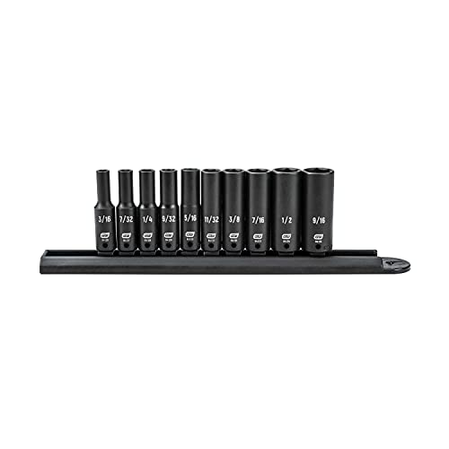 GEARWRENCH 1/4" Drive Deep Impact SAE Socket Set 10 Pc., 6 Point - 84908