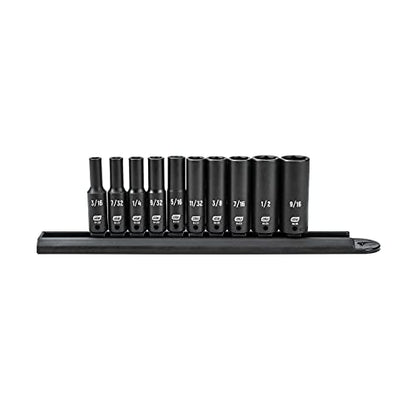 GEARWRENCH 1/4" Drive Deep Impact SAE Socket Set 10 Pc., 6 Point - 84908