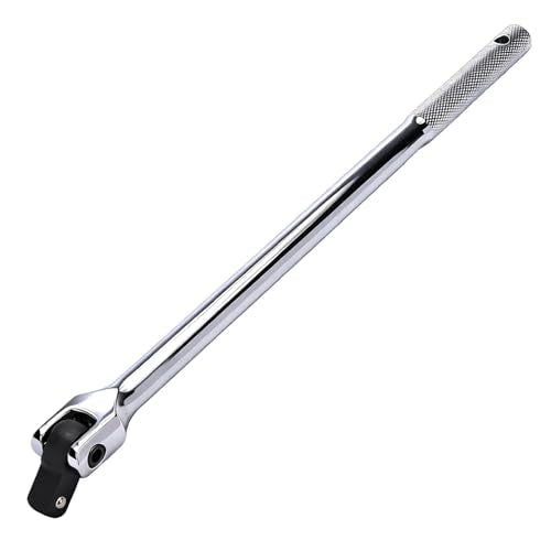 17-inch Dual Drive Breaker Bar, Heavy Duty Breaker Bars, 1/2 drive Flex Handle with 180° Rotatable Head - size: 17inch