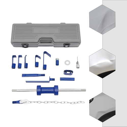 Dent Puller 23inch Long Shaft Slide Hammer Dent Removal Kit with Portable Toolbox, Multiple Tools Automotive Heavy Dent Remover Repair for Door Panels, Bumpers, Mudguards, Side Panels