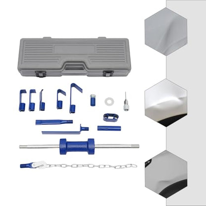 Dent Puller 23inch Long Shaft Slide Hammer Dent Removal Kit with Portable Toolbox, Multiple Tools Automotive Heavy Dent Remover Repair for Door Panels, Bumpers, Mudguards, Side Panels
