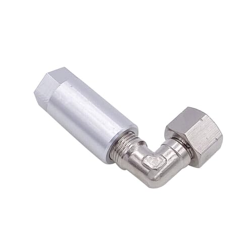 Fuel Rail Pressure Gauge Adapter Compatible with Ford Service Port Schrader Valve Adapter Silver