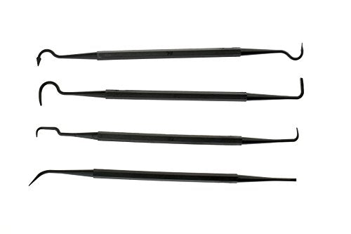 SE 7-1/4 Inch Double-Ended Nylon Pick Set for Cleaning & Detailing - Automotive, Crafts, Gun Maintenance - Assorted Tip Shapes - DD-44P