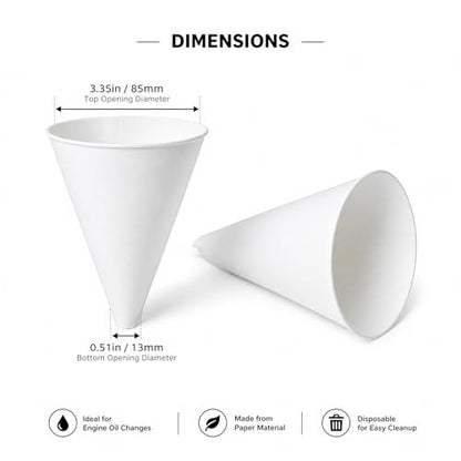 25 PCS Disposable Paper Funnels, Universal Oil Fuel Fluid Funnel for Car SUV Sedan Truck, No Spill Cone Funnel for Automotive Oil & Gas Changing