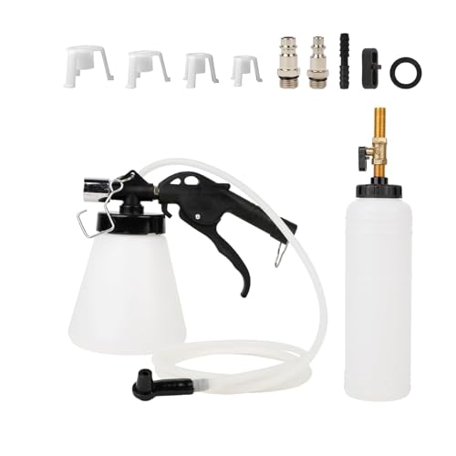 Vacuum Brake Bleeder Kit, 0.9L Vehicle Manual Brake Bleeder Vacuum Pump | with 8 Master Cylinder Adapters, 0.75L Refilling Bottle, One-Person Operation Brake Fluid Bleeder for Car Truck SUV Sedan