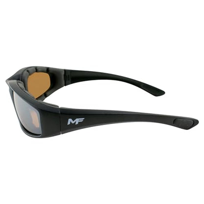 MF MotoFrames Payback Padded Motorcycle Sunglasses Black Frames - color: Black Frame/Driving Mirror Lens