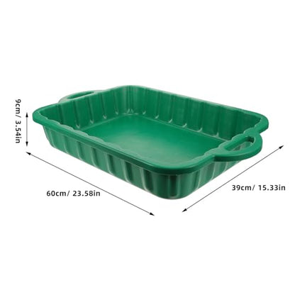 CALLARON 23.5" Oil Drain Pan for Car, Heavy Oil Change Collector Pan Leakproof, Plastic Large Transmission Drain Pan, Changing Oil Pans for Car Truck Engine, Transmission, Fluid Change(Green) - color: Green