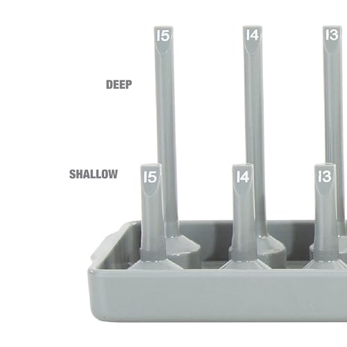 OEMTOOLS 22413 6 Piece SAE and Metric Socket Tray Set, SAE and Metric Socket Storage for Sizes 1/4", 3/8”, and 1/2" Drive, Socket Holders and Socket Organizer Tray for Toolbox, Red/Grey | Optimize Toolbox Organization, Designed for Shallow and Deep Socket