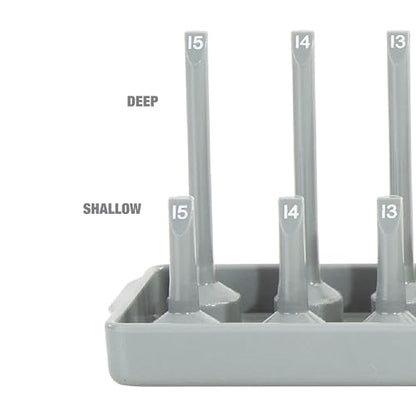 OEMTOOLS 22413 6 Piece SAE and Metric Socket Tray Set, SAE and Metric Socket Storage for Sizes 1/4", 3/8”, and 1/2" Drive, Socket Holders and Socket Organizer Tray for Toolbox, Red/Grey | Optimize Toolbox Organization, Designed for Shallow and Deep Socket