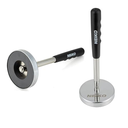 NEIKO 53426A 35LB Magnetic Pick Up Tool, Large Magnet with 3.3" Head, Extendable Magnetic Sweeper on a Stick up to 33.5 Inches, Nail Finder Pickup Tool, 5 Section Stainless Steel Shaft - size: 35 Pound, style: Pick Up Tool