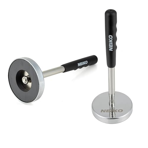 NEIKO 53426A 35LB Magnetic Pick Up Tool, Large Magnet with 3.3" Head, Extendable Magnetic Sweeper on a Stick up to 33.5 Inches, Nail Finder Pickup Tool, 5 Section Stainless Steel Shaft - size: 35 Pound, style: Pick Up Tool