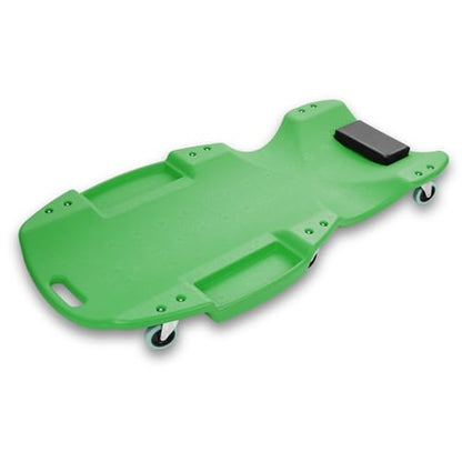 Auto Dynasty 47 Inches Mechanic Creeper, Automotive Garage Repair Low Profile Under Car Rolling Creeper with Padded Headrest, Plastic, Green - color: Green