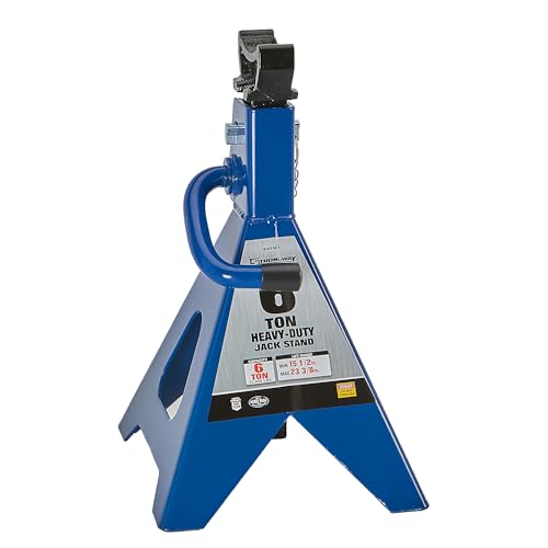 Strongway Double-Locking 6-Ton Jack Stands, 12,000-Lb. Capacity, 1 Pair | Controlled lifting and positioning, Professional garage use, Stable service support, Durable steel construction - style: 6 Ton