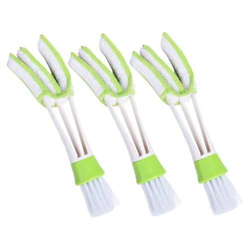Zerodeko 3pcs Car Air Vent Cleaning Brush Set Mini Duster Interior Crevice Detail Brush for Dashboard and Air Conditioner Vents Automotive Dusting Tools