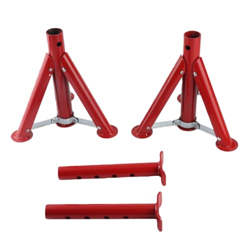 Vikye Foldable 3 Ton Car Jack Stand Durable Alloy Steel for Maintenance Easy Storage 11.42-16.06in Red