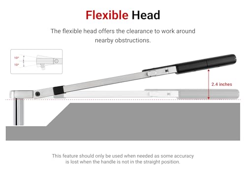 TEKTON 3/8 Inch Drive 72-Tooth Split Beam Torque Wrench (20-100 ft.-lb.) | TRQ62103 - size: 3/8 Inch Drive (20-100 ft.-lb.)
