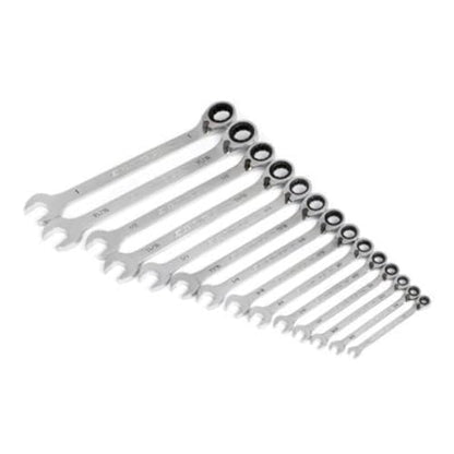 GEARWRENCH 14 Piece 90-Tooth 12 Point SAE Reversible Ratcheting Wrench Set | 86660 - style: 14 Pc SAE