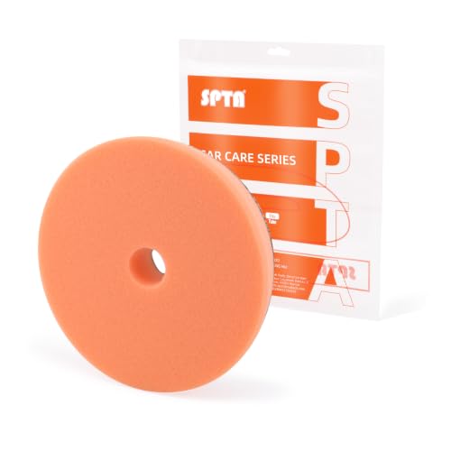 SPTA T40 Orange Medium-Cut Polishing Pads, 1Pc 5.5 Inch Face for 5 Inch 125mm Backing Plate Compound Buffing Sponge Pads for Car Buffer Polisher Compounding, Polishing and Waxing -FPBFS5O - color: 1pc Orange T40 Medium-cut Pad, size: 5 Inch (125mm)