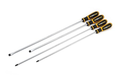 GEARWRENCH 4 Pc. Phillips/Slotted Dual Material Screwdriver Set - 80069H - size: 4 Pc. Slotted/Phillips