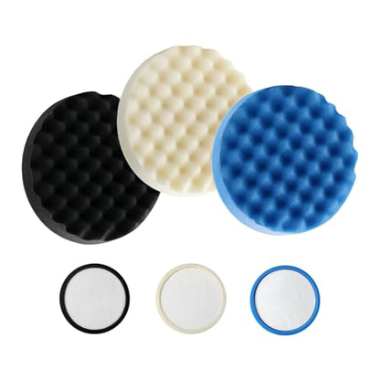 3-in-1 Polishing Pads 8 inch for 7" Backing Plates | Replace for 5275 5723 5733, Foam Buffing Pads, Car Cutting Sponge, Waxing Buffing Pads