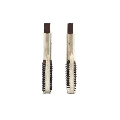 AtticZone M12 x 1.75 Metric Hand Thread Tap, Right Hand, Alloy Tool Steel, 1 Taper Tap, 1 Plug Tap for Metal Working DIY Industrial - size: M12x1.75